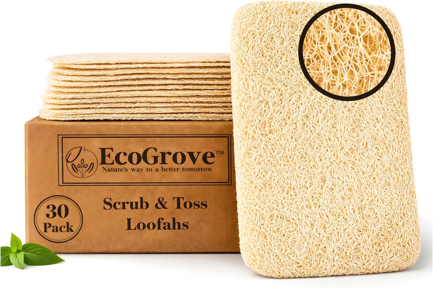 Esponjas de lufa 100 % naturales, sin BPA, para platos, cara, fabricación de jabón, ducha, exfoliante, ecológica, biodegradable, paquete de 30 comprimidas (lufa)