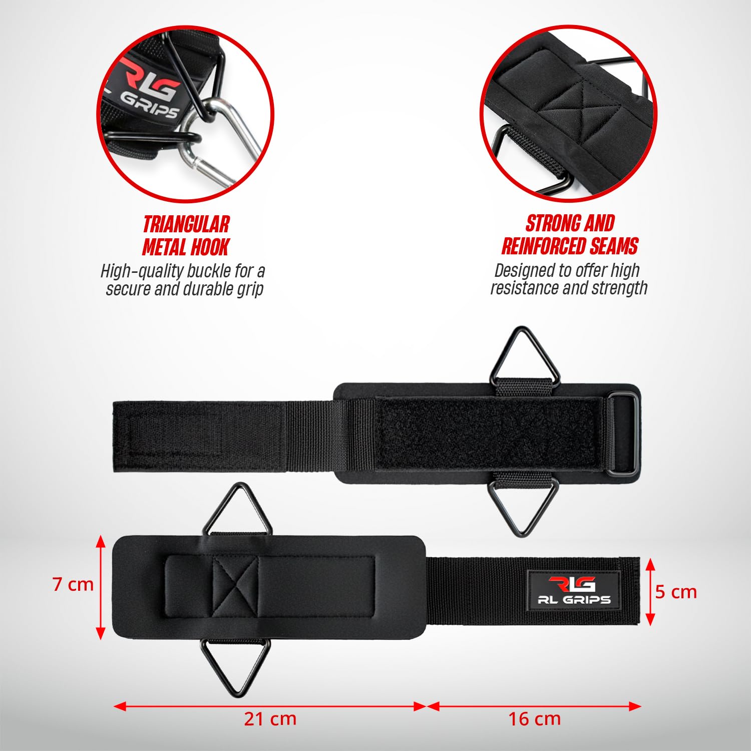 RL Grips - Gym Bands na koła pasowe gimnastyczne z regulacją nadgarstka, na nadgarstek, na nadgarstki, trening na ramionach, trójgłach, kostkach do treningu kablowego