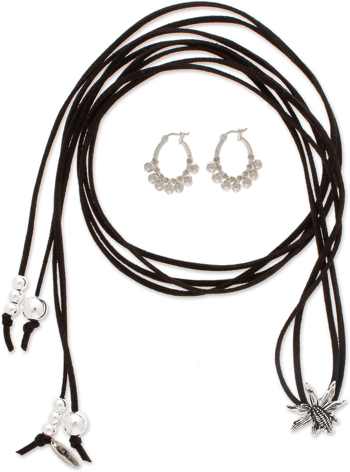 NOVICA No Stone .925 Sterling Silver Beaded Jewelry Set 'Prosperous Today'