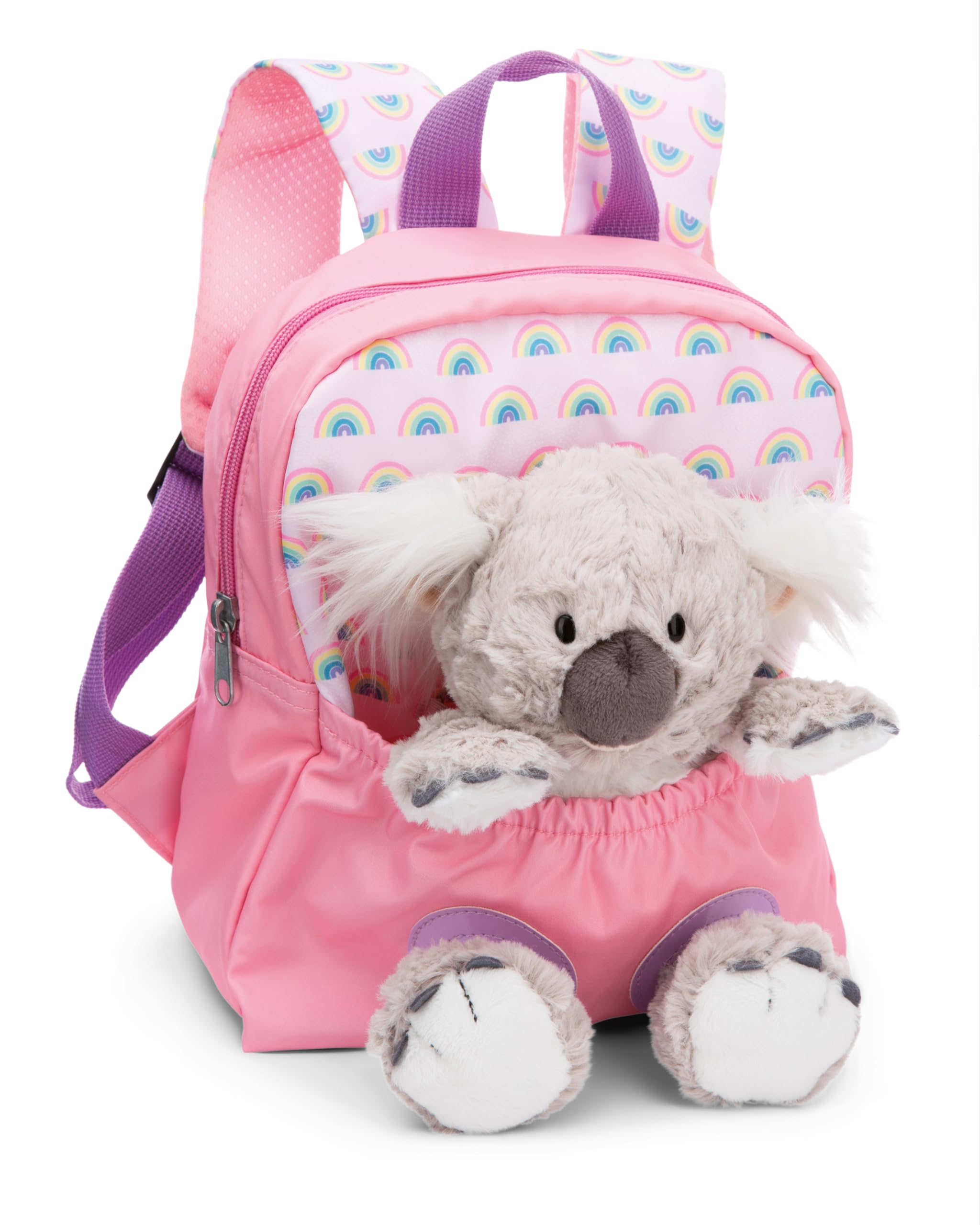 NICI children's backpack pink 2 in 1 with cuddly toy koala 25cm - Kindergarten backpack girls & boys, Soft back area & adjustable straps - 49841