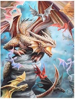 Something Different AS_18938 Canvas Plaque | Dragon Clan by Anne Stokes | H19 W25cm x D1.4cm | Pack of 1, multicolor