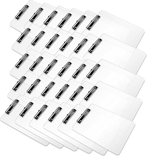 Miniatura 2 de Juego de 30 portapapeles de plástico, tablero acrílico transparente de 8.5 x 11 pulgadas para aula, estudiantes, tamaño carta A4, portapapeles