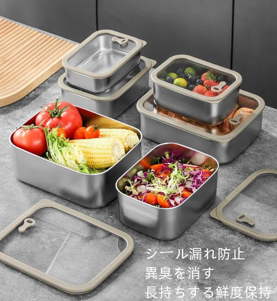 8個セット✖️ステンレス食品保存容器 蓋付き 714cfGedOQL._AC_UF894,