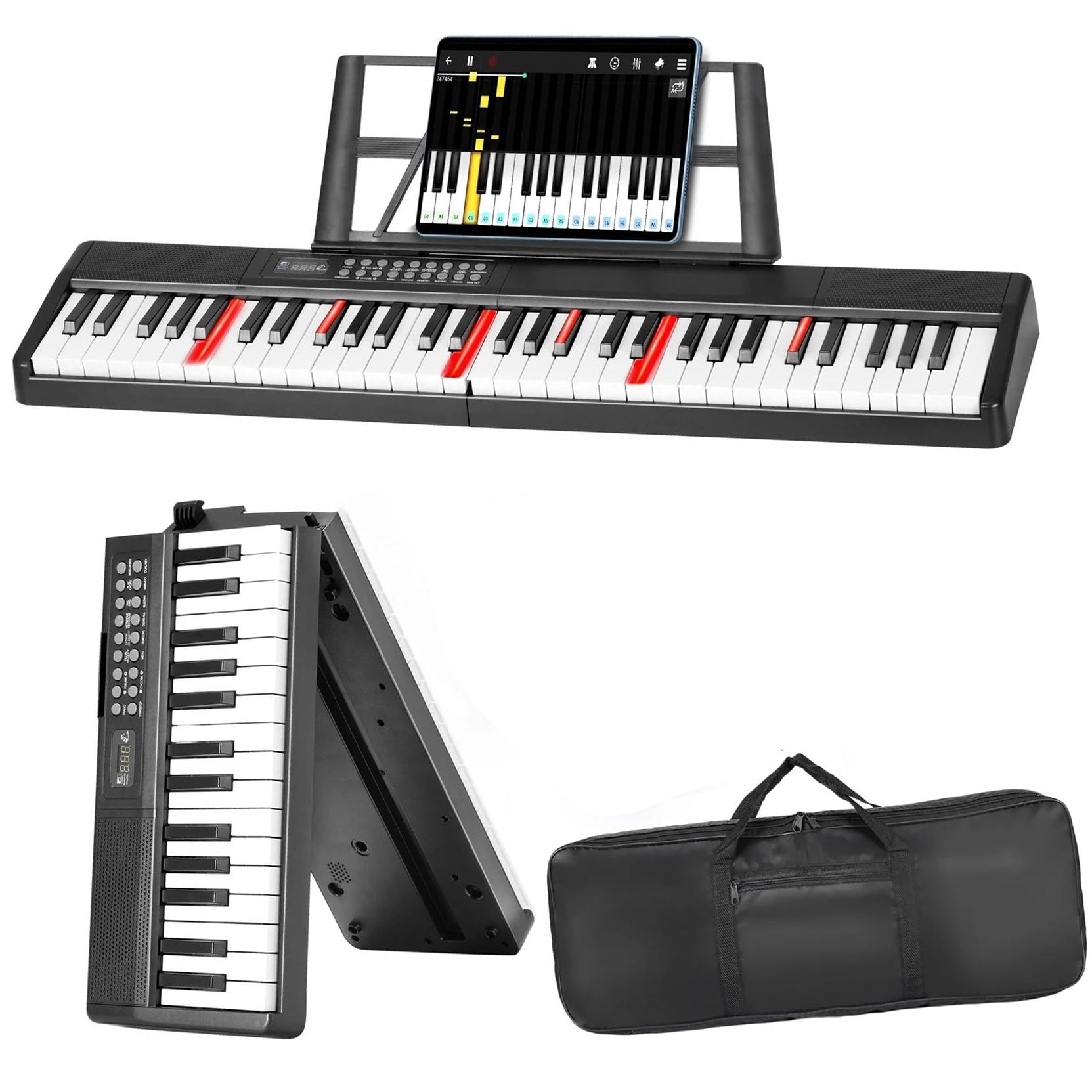 Elektroniczny Instrument Fortepianowy Profesjonalne Pianino Elektroniczne Z 61 Klawiszami Przenośną Klawiaturą 1000 Tonów 150 Utworów Demonstracyjnych