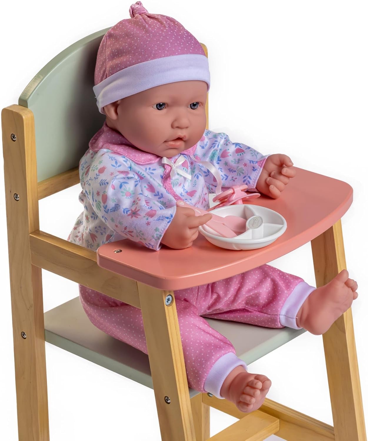 JC Toys Parfait Collection | Deluxe Wooden Doll Toy High Chair | for Dolls and Stuffed Animals up to 20" | Ages 3+ | Twiggly Toys