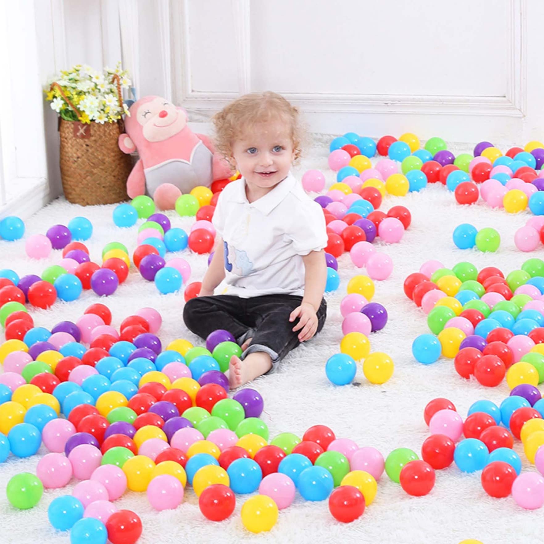 Palline da gioco da 100 pezzi, Palline da piscina per interni, da piscina per bambini in plastica colorata per asilo nido per bambine, 5, 5 cm