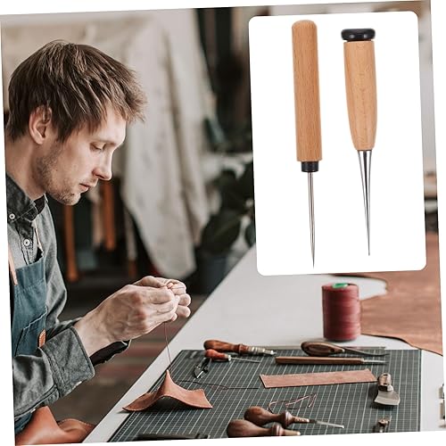 Miniatura 5 de OATIPHO Herramienta de artesanía de cuero DIY Accesorios de punzón de mango de madera Diseño ergonómico para un agarre cómodo