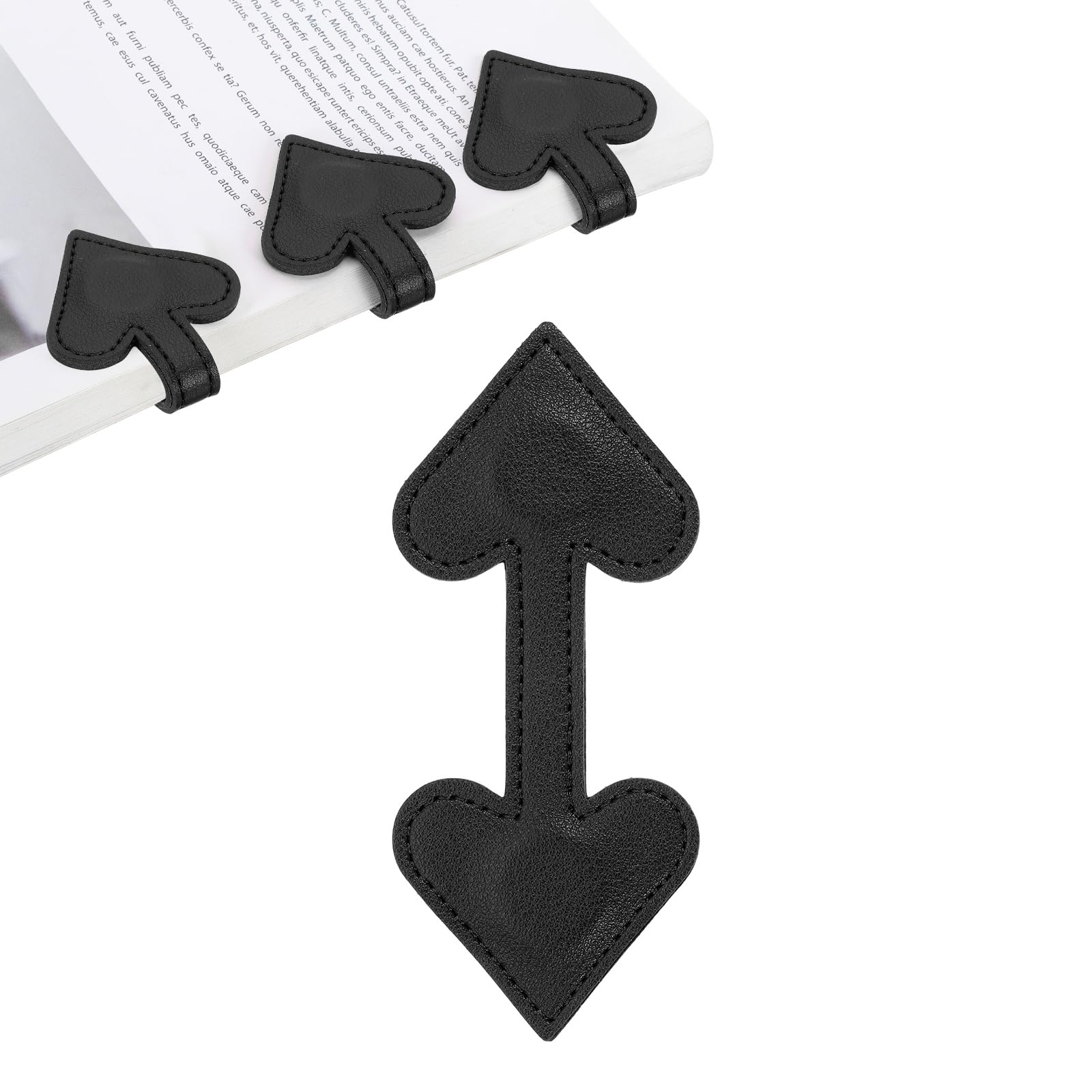 PATIKIL Magnetic Bookmarks, Heart Shape Book Marks Magnet Page Markers for Book Reading Men Women Teacher Reader Book Lover Writers, Black