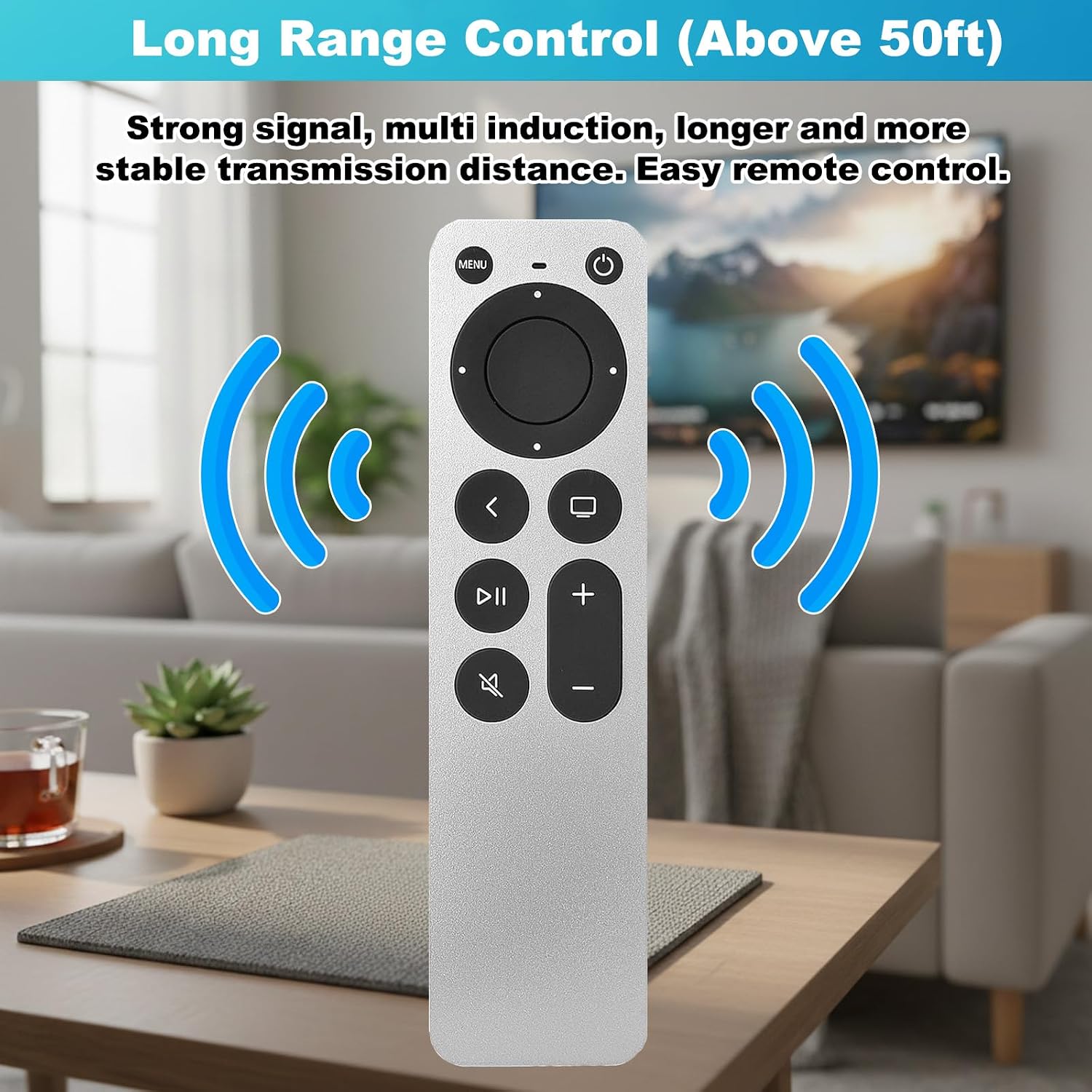 universal remote control for apple tv 4k/hd remote, replacement for all apple tv remote, apple tv remote for gen 1 2 3 4/ hd a1294 a1842 a1625 a1427 a1469 a1378 a1218 (not siri and voice)