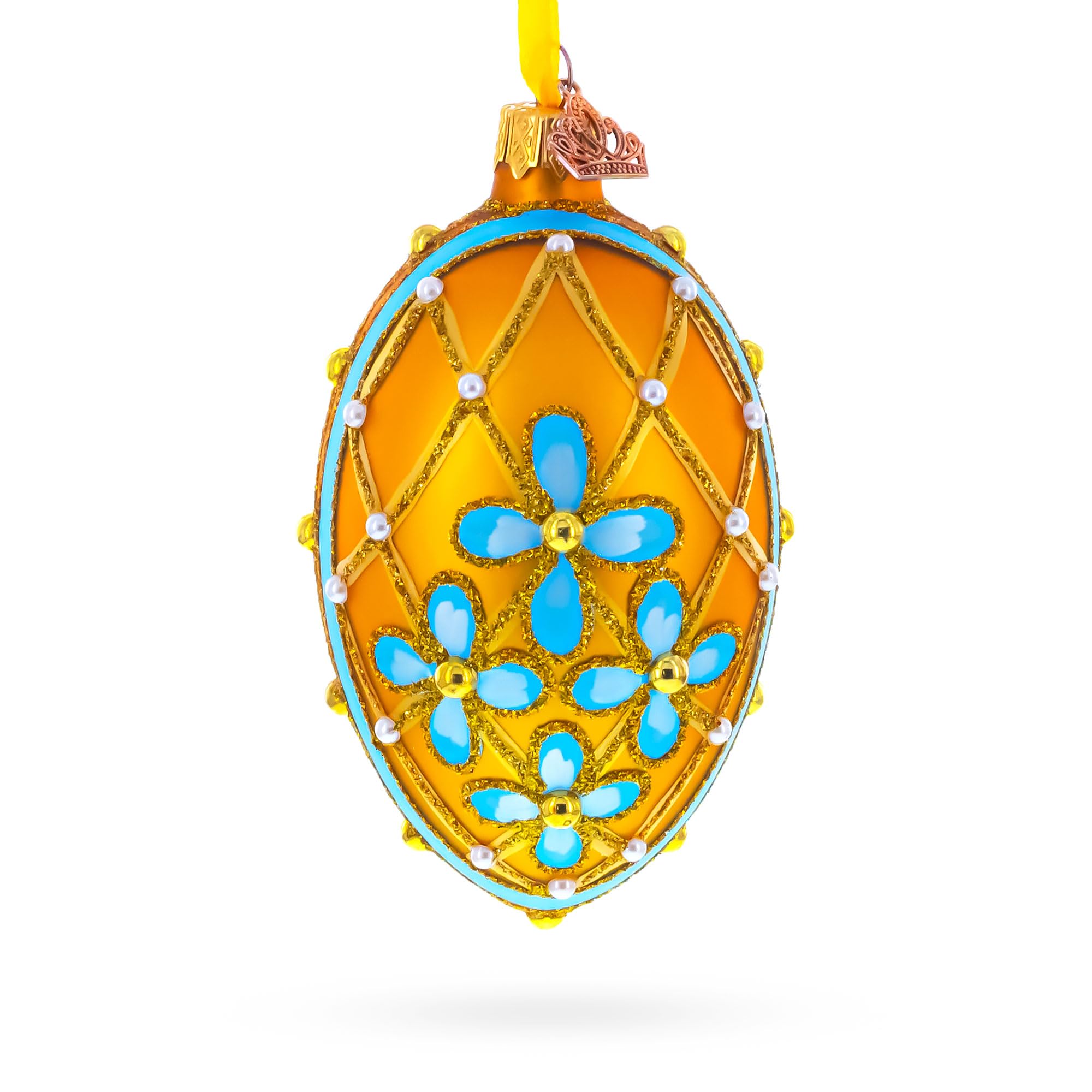 Oeuf en verre doré BestPysanky : objet de collection d'exception