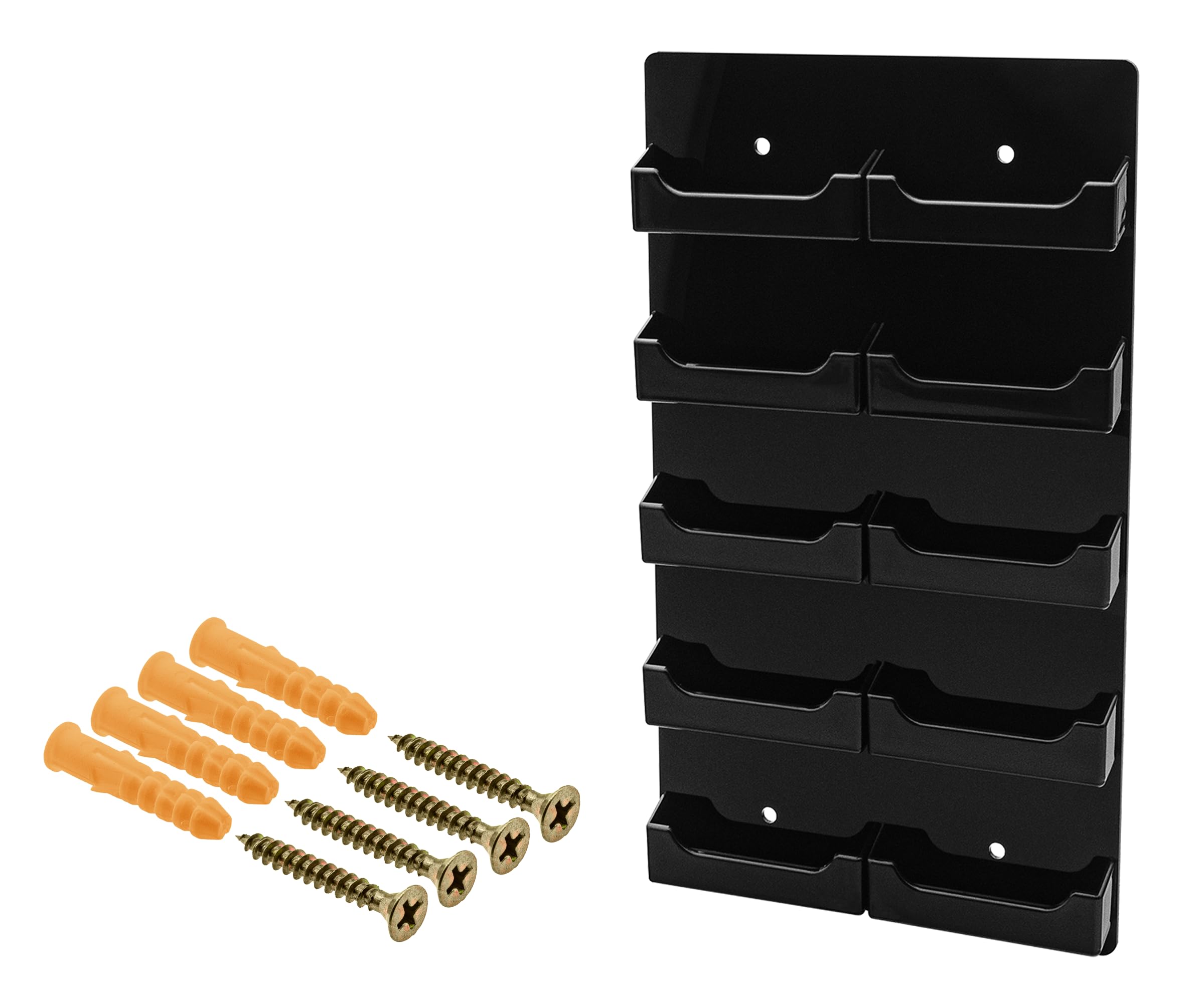 Marketing Holders 10 Black Acrylic Pocket Business Card Holder Horizontal Wall Mount