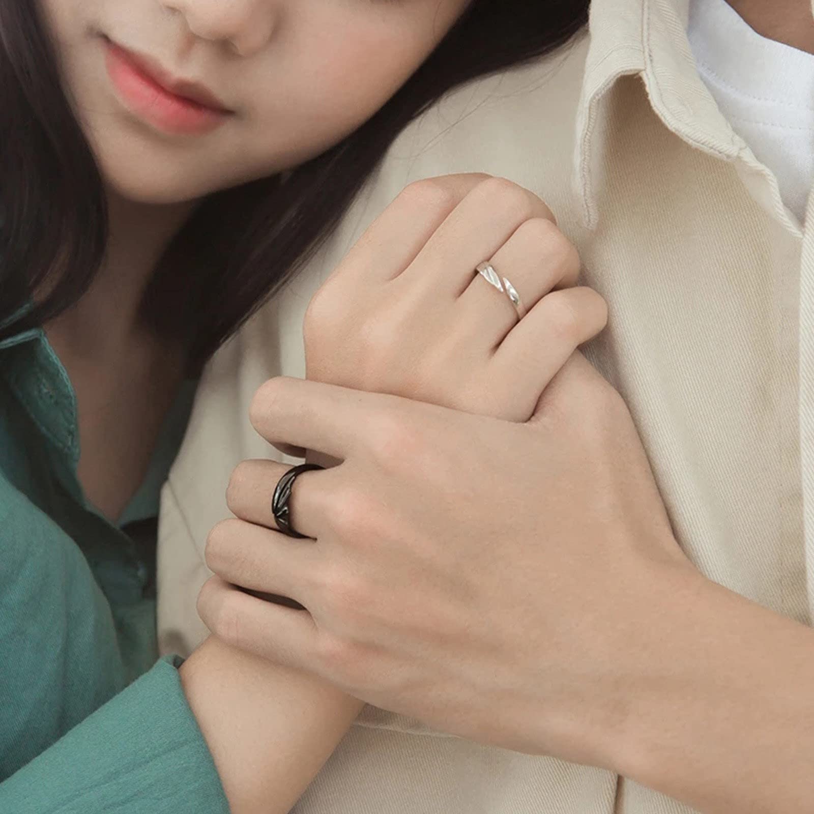 Rings,thumb ring,ladies rings,Couple Matching Rings For Man Woman Custom Adjustable Sun Moon Ring Set Angel Devil Dragon Open Rings Couple Matching