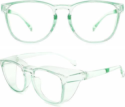 Gafas de seguridad antiniebla, gafas protectoras con bloqueo de luz azul, antipolvo, protección UV, para hombres y mujeres (jade)