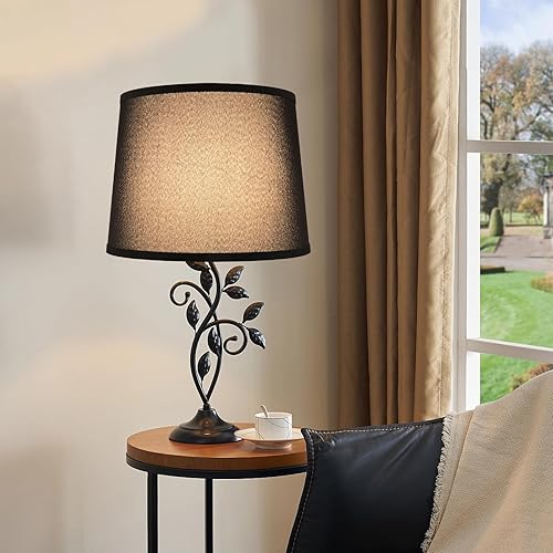 Miniatura 4 de Juego de 2 pantallas de lámpara negras grandes de 11 x 13 x 10 pulgadas, pantalla de tambor para lámparas de mesa, lámpara de pie, pantalla de