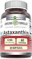 Vista 1 de Amazing Formulas Astaxantina Suplemento de 12 mg 60 cápsulas blandas Sin OMG Sin gluten Fabricado en Estados Unidos