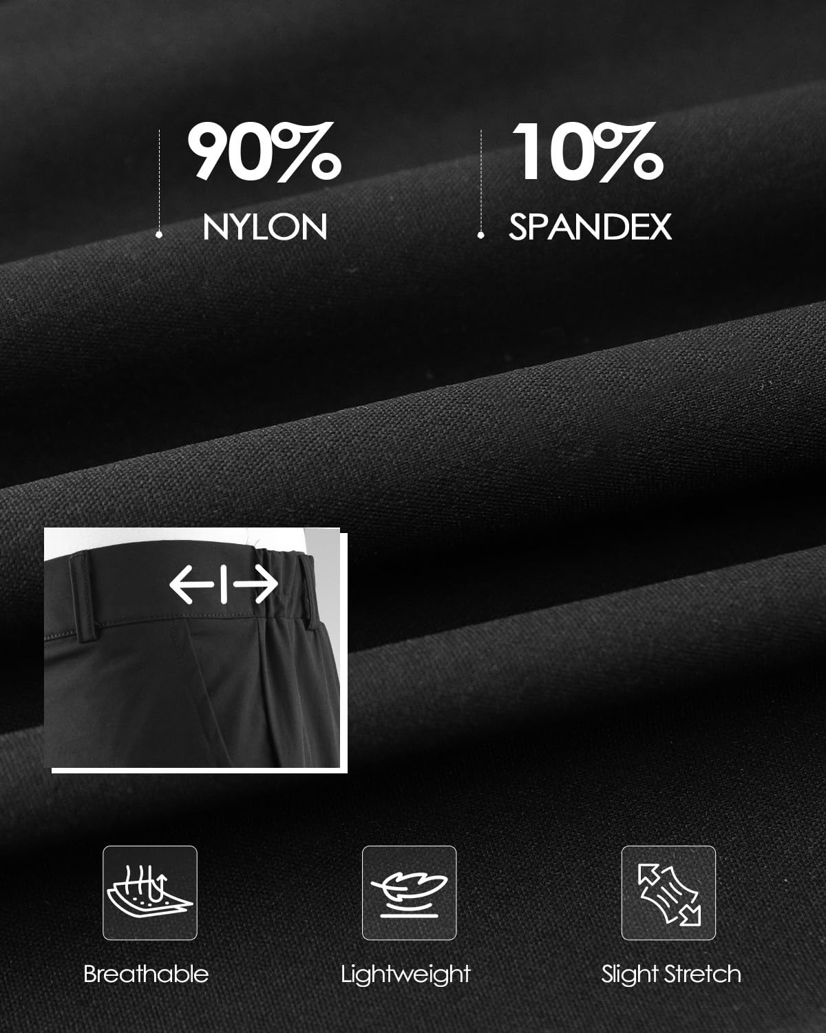 Zylioo Pantalon de golf long pour homme avec couture d'entrejambe extensible, pantalon de travail à séchage rapide léger avec poches