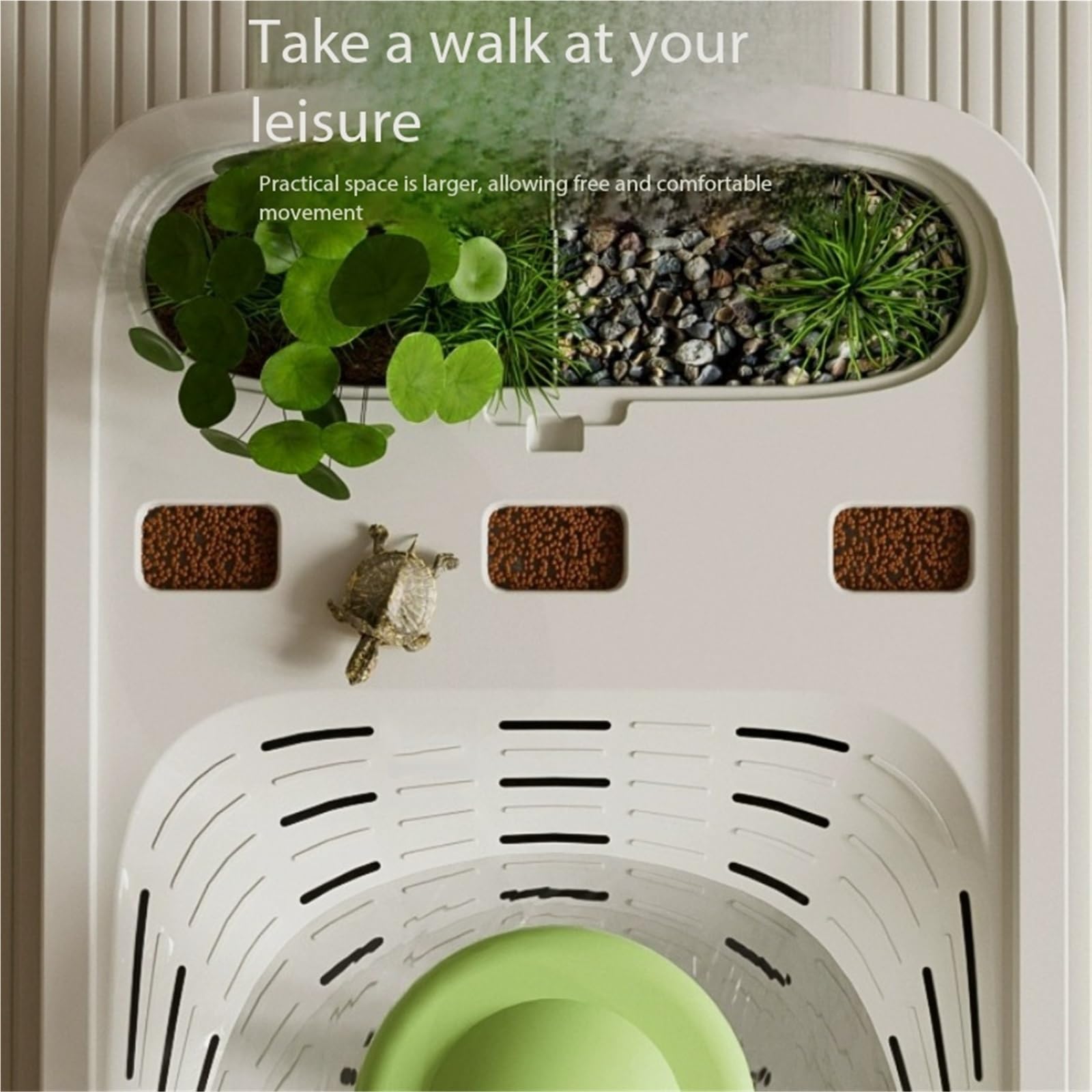 Siedlisko terrarium Zbiornik do karmienia żółwi niebieskich z miejscem sadzenia prysznica użytku domowego Terrarium akwariowe