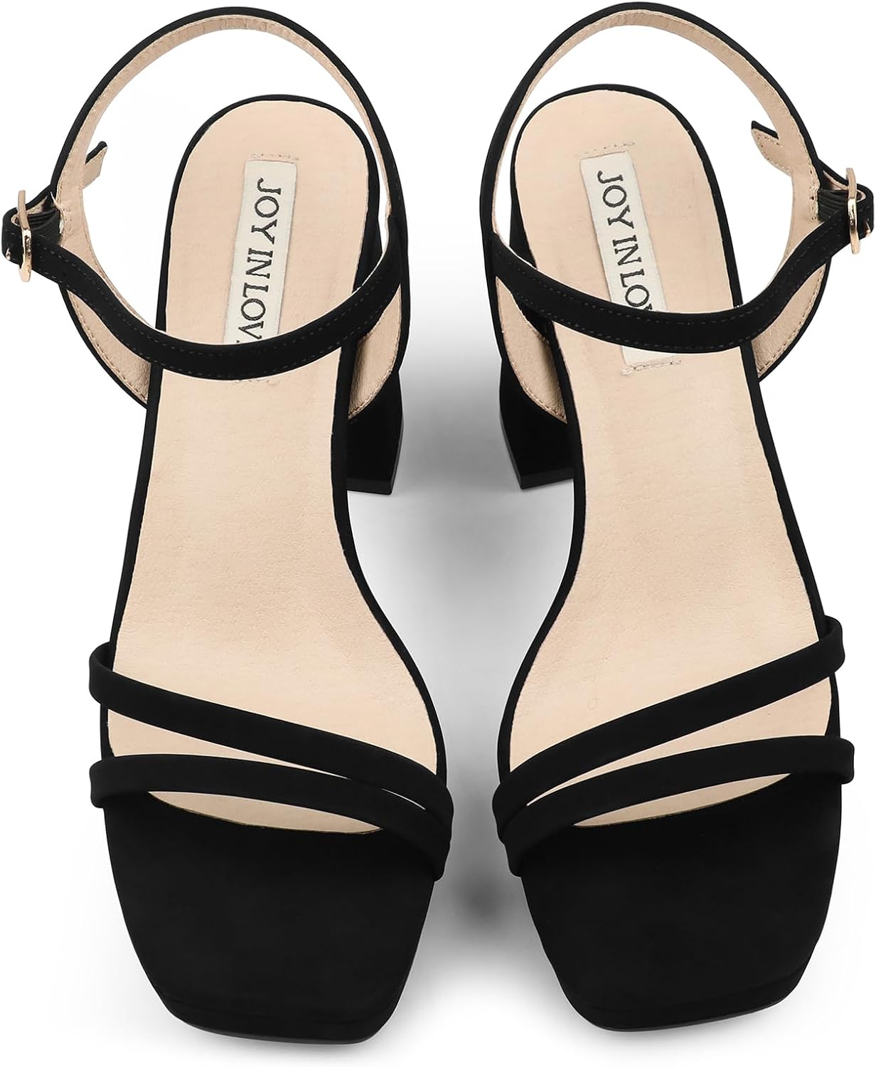 JOY IN LOVE Platform Heels for Women 3.5 Inch Chunky Block Heel Ankle Strap Sandals - Image 5