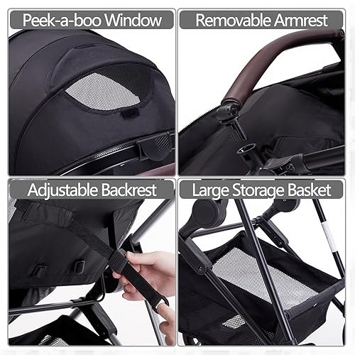 Miniatura 6 de Infant Newborn Baby Stroller - 2 in 1 Pram Stroller with Reversible Seat, for 0-36 Months Babies