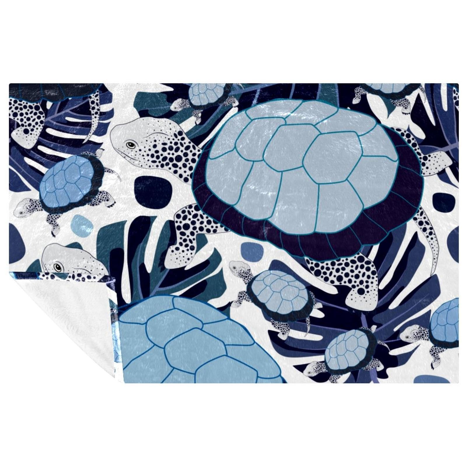 Tortue de mer couverture chaude et douce imprimé tropical grand confort pour intérieur