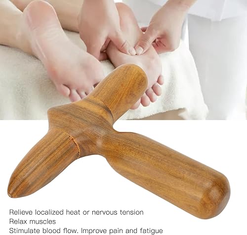 Miniatura 2 de YUYTE Palo de masaje de pies portátil de madera ergonómico de acupuntura reflexología herramienta de masaje para profesionales, masaje de pies y