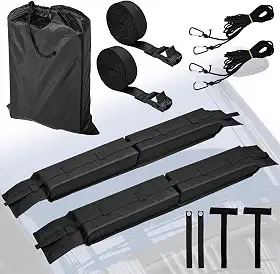 Suporte de teto macio para caiaque prancha de surfe SUP canoa, sistema universal de rack de teto de carro com tiras de amarração