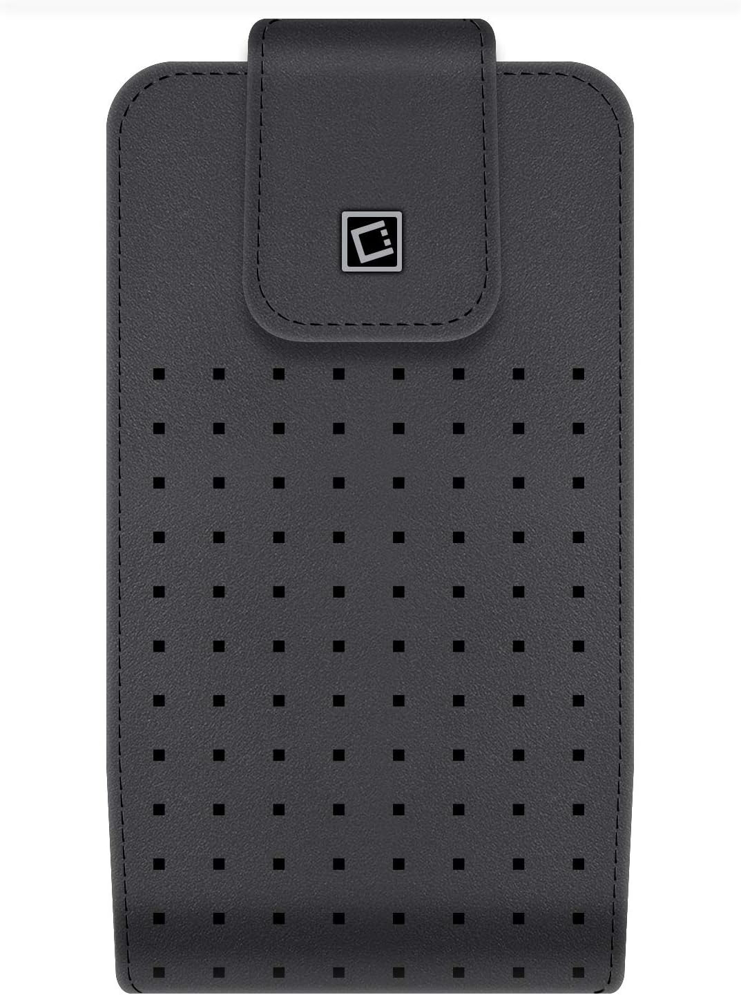 Teramo Leather Phone Holster with Belt Clip; Compatible with iPhone 16 Pro Max, Galaxy S25 Ultra & Similar Sized Phones; 360° Rotating Swivel Clip, Premium Leather Pouch with Magnetic Closure