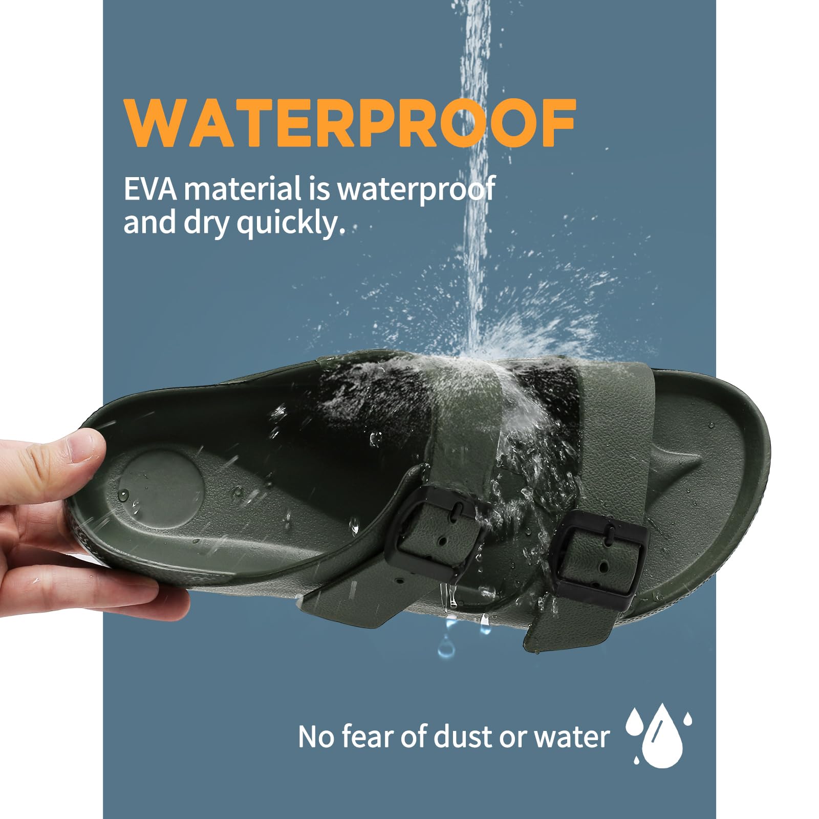 Foinledr Sandali Comodi per Donna con Fibbia Regolabile, Pantofole Estive Antiscivolo per Uomo, Pantofole Unisex Morbide, Ciabatte Casual in Eva, Sandali Orthopedici Piatti con Suola Clog