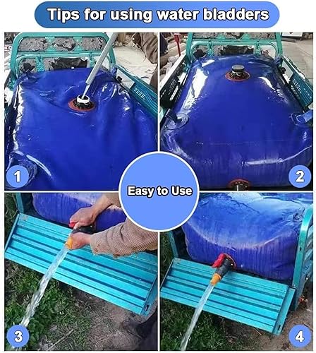 Miniatura 4 de ALOBY Vejiga portátil de almacenamiento de agua de PVC de emergencia, contenedor plegable de gran capacidad con grifo, bolsa de agua de lluvia