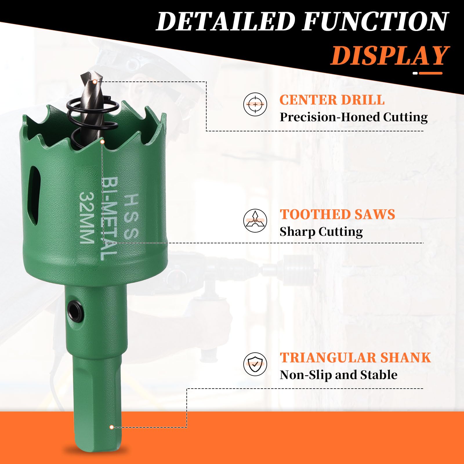 METALLIXITY Bi-Metal Hole Saw 1-1/4", M42 HSS Circular Head 32mm Hole Cutter with Center Drill Bit - Image 3