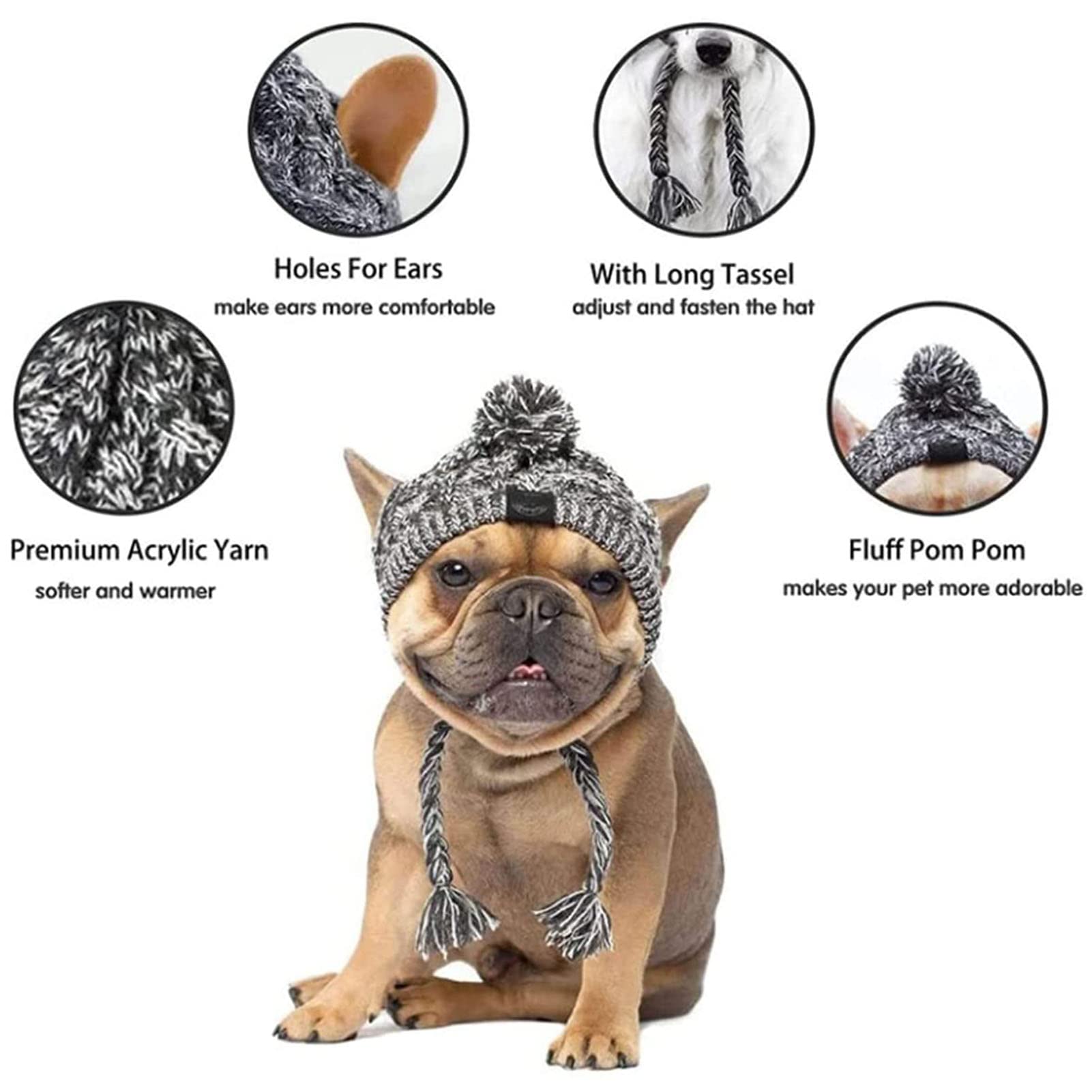 Wintermütze Für Hunde – Strickmütze Mit Bommel, Warm & Modisch