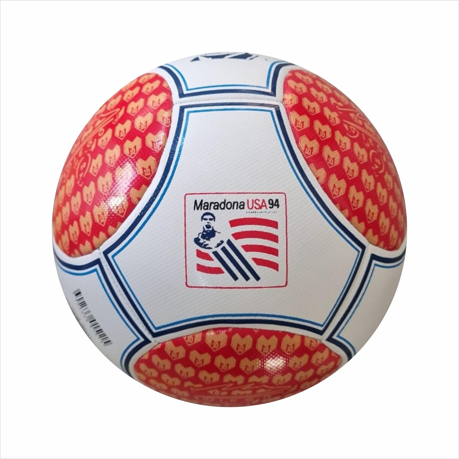 MARADONA Diego Soccer Ball, Iconic Design World Cup USA94 Goal Shout, Red and White