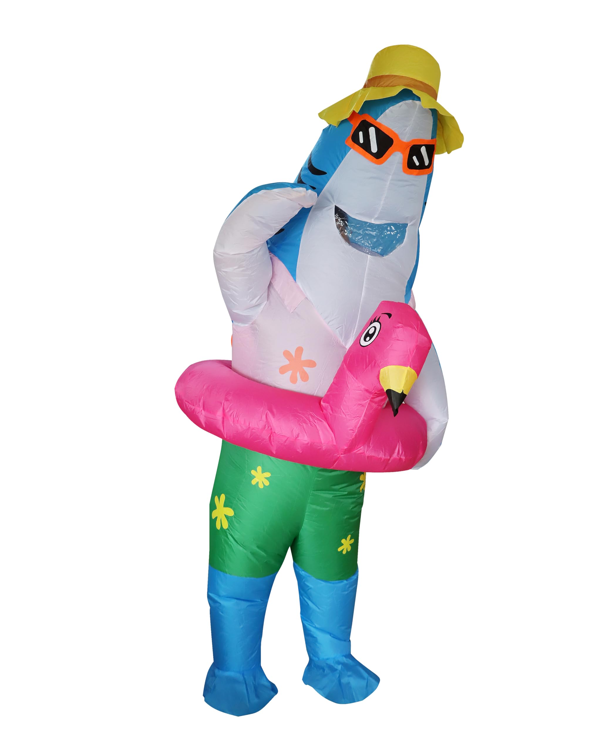 FXICH Costume de Requin Gonflable pour Adulte - Déguisement Amusant pour Halloween - Bleu