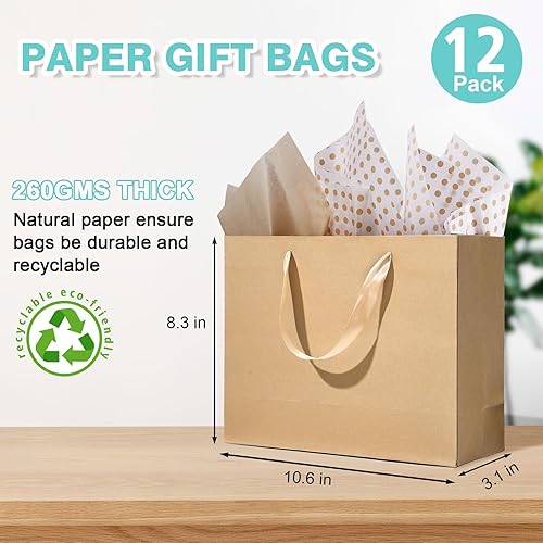 Vista 25 de 15.7" Extra Large Black Gift Bags for Presents with Tissue Paper & Ribbon Handles for Shopping, Small Business, Birthday Party, Baby Shower, Bridal