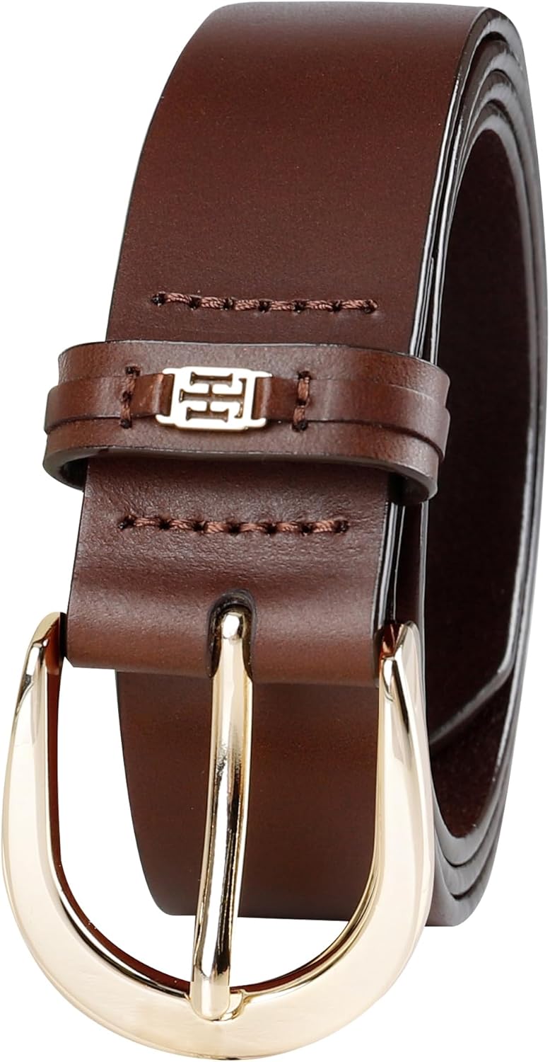 Tommy Hilfiger Women's TH Ornament Logo Casual Leather Belt for Jeans, Trousers and Dresses - Image 2