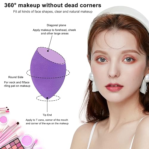 Miniatura 4 de Juego de esponjas de maquillaje profesional de 12 piezas, sin látex, impecables, suaves, esponjas, aplicador cosmético para polvo, líquido,