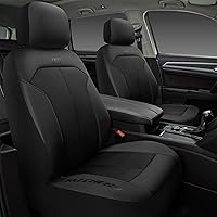 Skechers GOGA Mat Oxford Cloth Waterproof Front Car Seat Covers - Universal Fit for Cars, SUVs, Trucks - Black