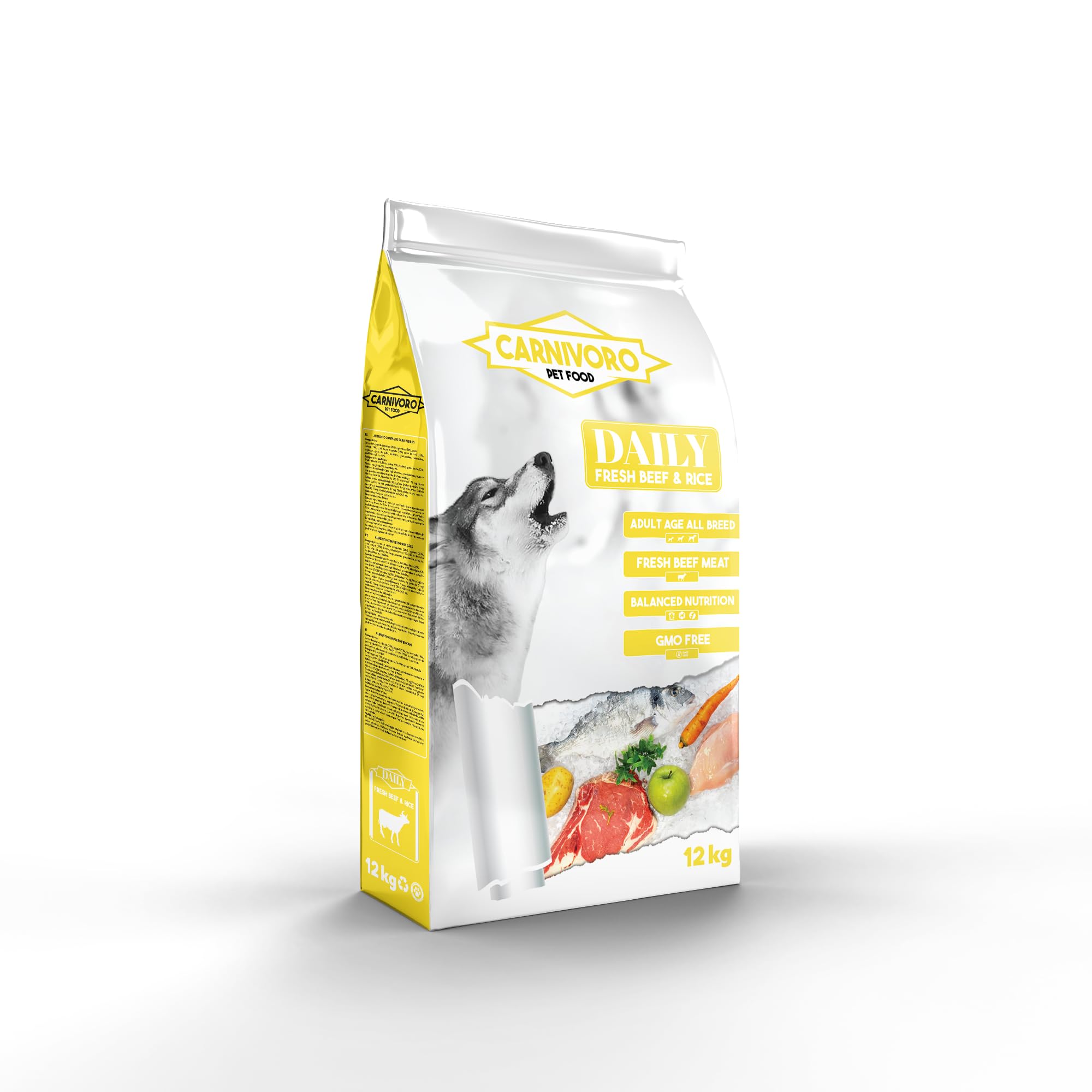 CARNIVORO Daily 12 kg Adult Dog Food with Beef and Brown Rice