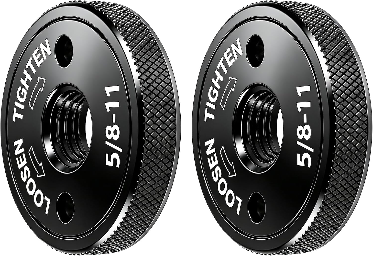 Quick Install & Quick Release Angle Grinder Nut 5/8"-11, 2 PCS Self-Locking Flange Nuts, Tool-Free Grinder Accessories & Attachments for 4-1/2", 5", 7", 9" Angle Grinders