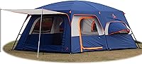 Vista 14 de KTT Extra Large Tent 12 Person,Family Cabin Tents,2 Bay-Windows,2 Rooms and 3 Doors 3 Windows with Mesh,Waterproof,Straight Wall,Double Layer,Big