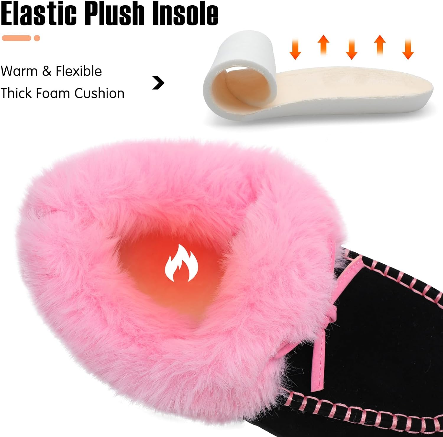 BARERUN Womens Moccasin Snow Boots Warm Winter Boots Ankle Boots for Women Outdoor Fur Lined Womens Shoes Slippers - Image 4