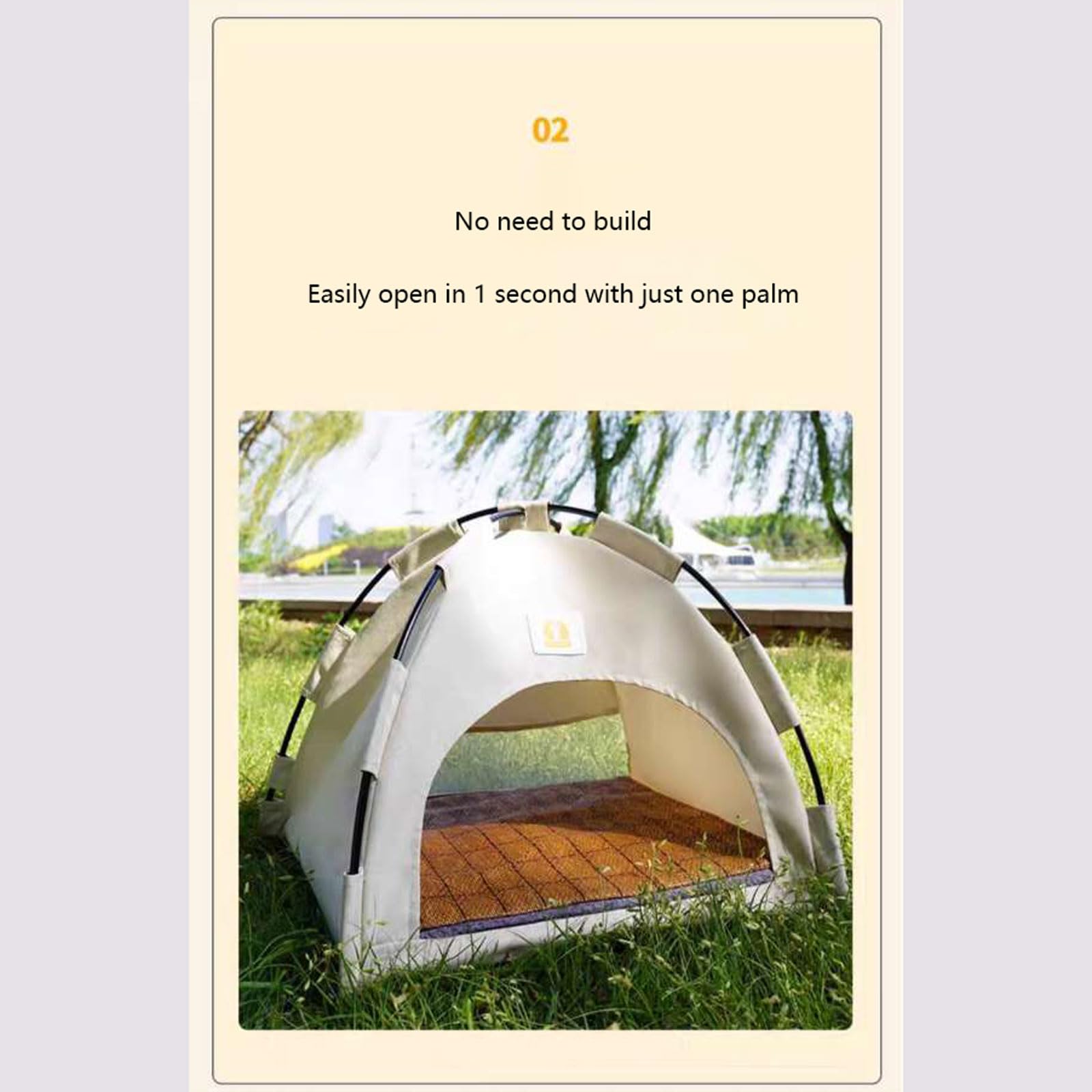 خيمة تيبي للقطط والكلاب مع وسادة من بليسبيلت، سرير ناعم ومريح قابل للازالة والغسل وقابل للطي، بيت للحيوانات الاليفة في الاماكن المغلقة والمفتوحة