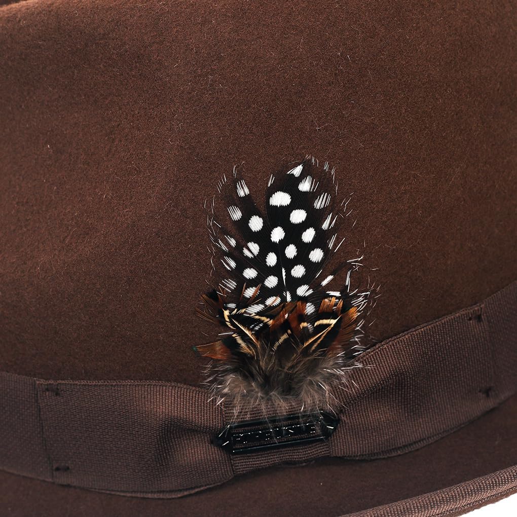 FORBUSITE Wool Felt Wide Brim Fedora Hats for Women Men