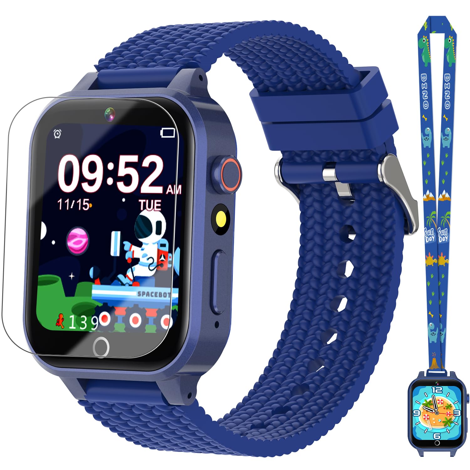Kids Smart Watch for Boys Age 5-12, Kids Watch with 26 Games, Camera Music Player Pedometer Habit Tracking HD Touchscreen Flashlight Smart Watch for Kids Birthday Gifts for Boys Ages 6 7 8 9 (Blue)