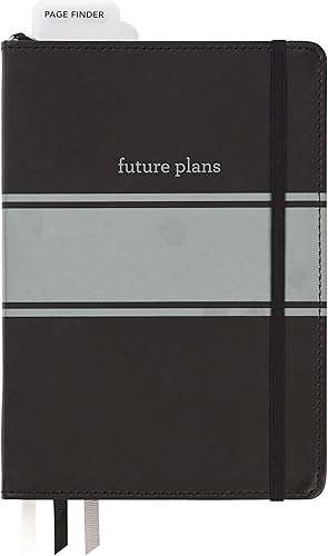 Miniatura 1 de C.R. Gibson Organizador y planificador de cuero sintético negro con cuadrícula de puntos, 6 pulgadas de ancho x 8.5 pulgadas de largo, 240 páginas