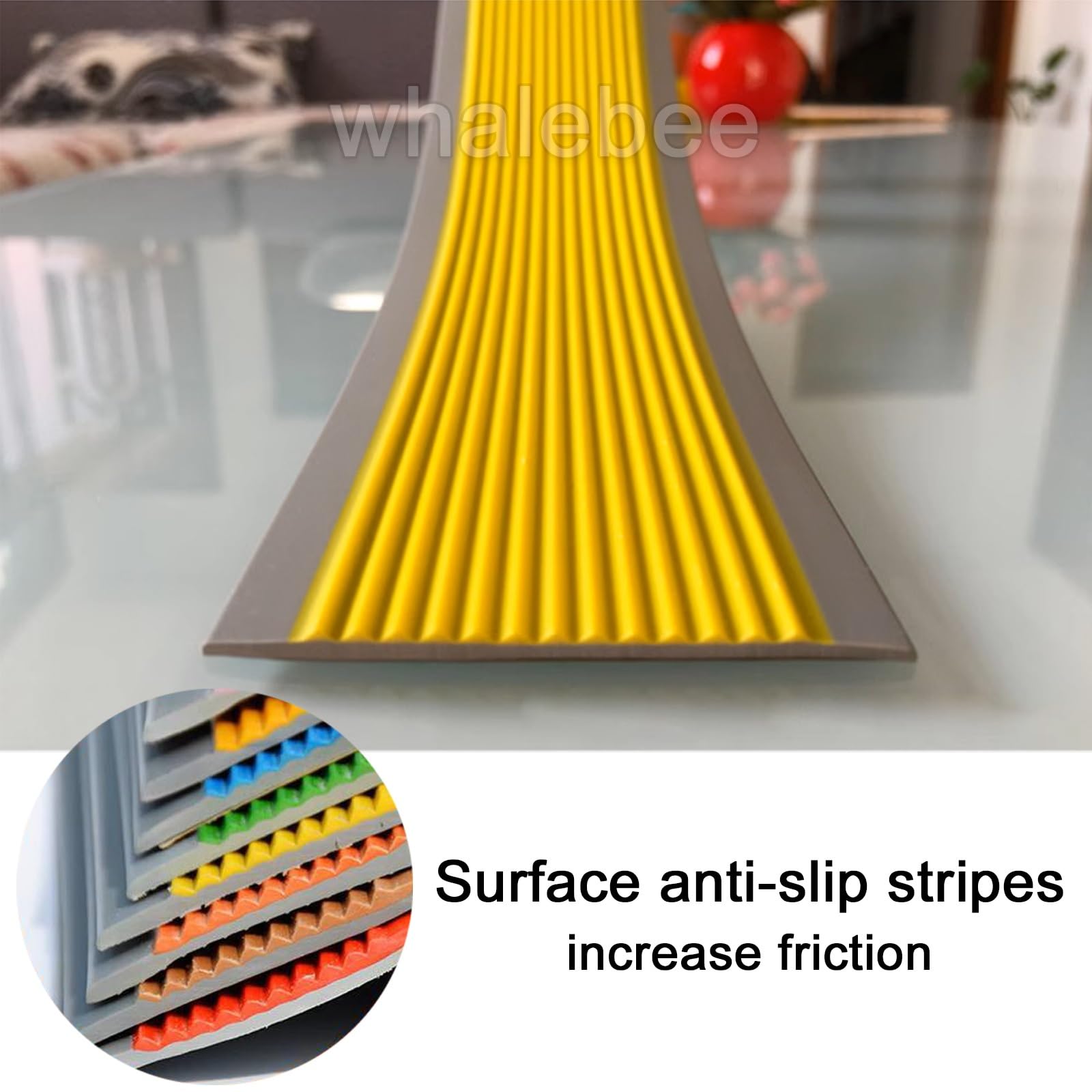 Strisce Antiscivolo Gomma Autoadesiva 5m/10m×60mm×3mm Bordo della Scale Strisce Adesive Antiscivolo, Multilorato, Antiscivolo, Impermeabili, Flessibile per Rampa, Bagno, Cucina
