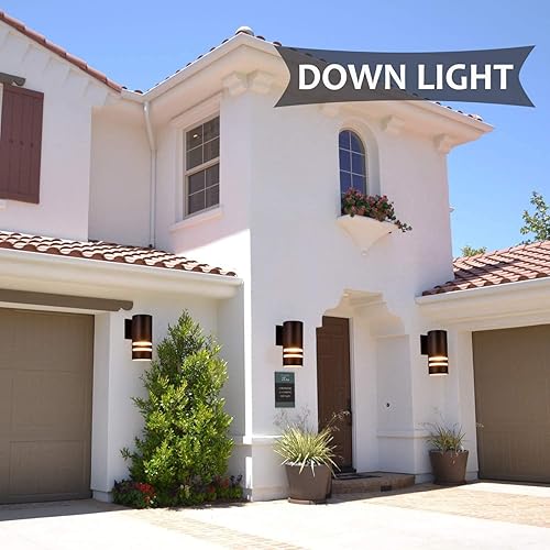 Miniatura 6 de Aplique de pared para exteriores, lámpara exterior de pared de patio, color marrón, con certificación ETL, luces modernas para porche al aire libre,