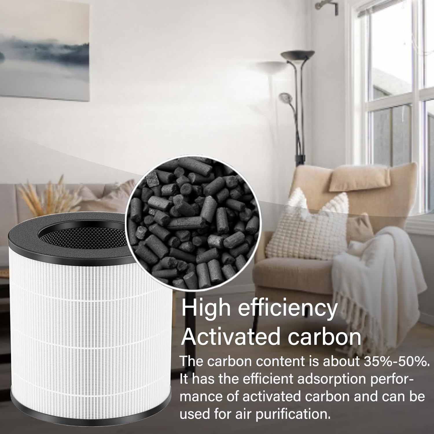 2 Pack A2 Replacement Filter Compatible with AMEIFU GDAP1W and VEWIOR A2 (ClearAir-A2) Air Purifiers, 4 IN 1, H13 True HEPA filter & High efficiency activated carbon & Pre-Filter - Image 5