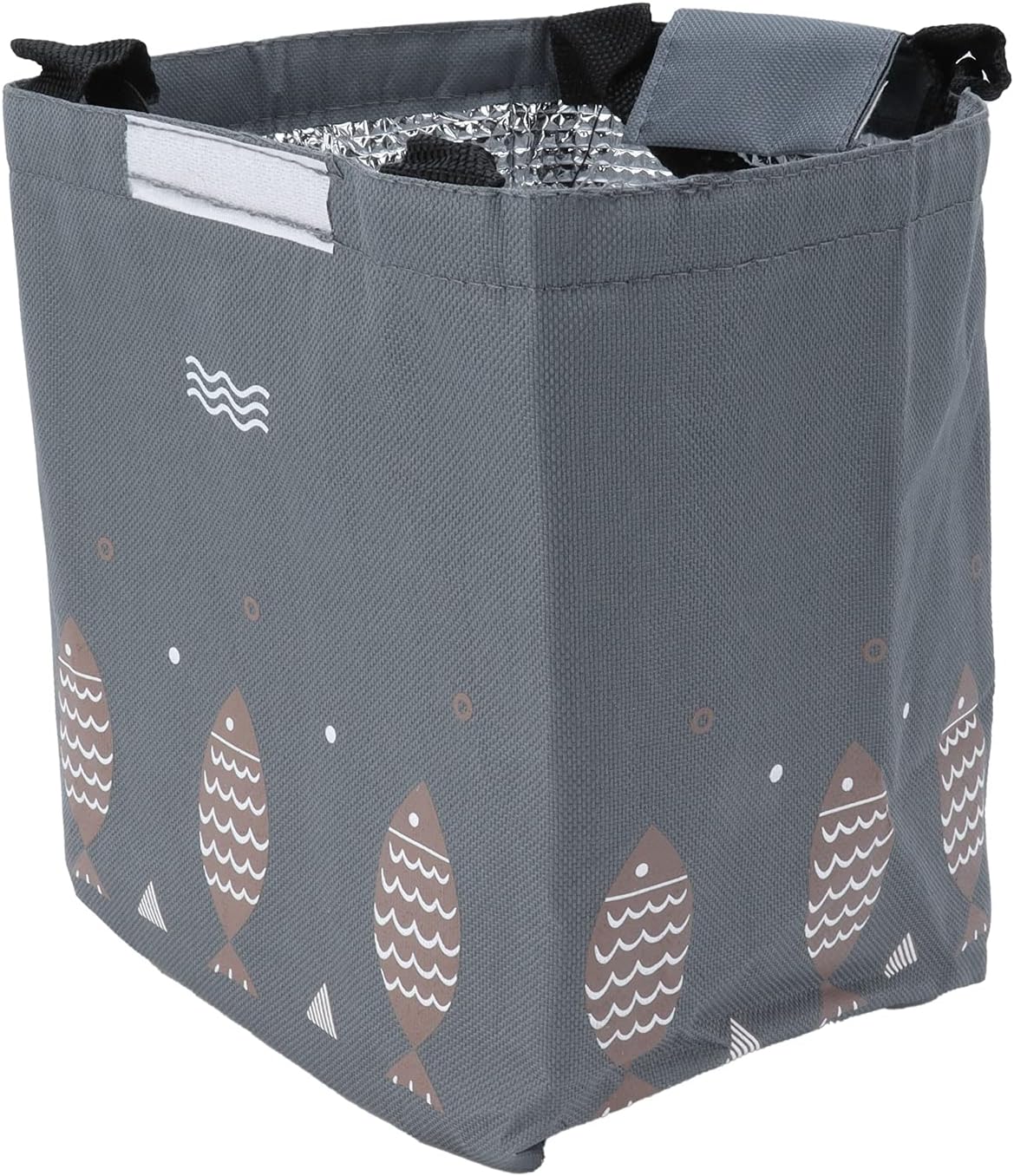 Lunch Box Bag Insulated Lunch Tote Portable Picnic Storage Bag for Camping Outdoor Oxford Cloth Aluminum Foil 19.5 x 17 x 23.5cm (Dark Grey (Left: BL3Z 1562187 AB, Right: BL3Z) - Image 5