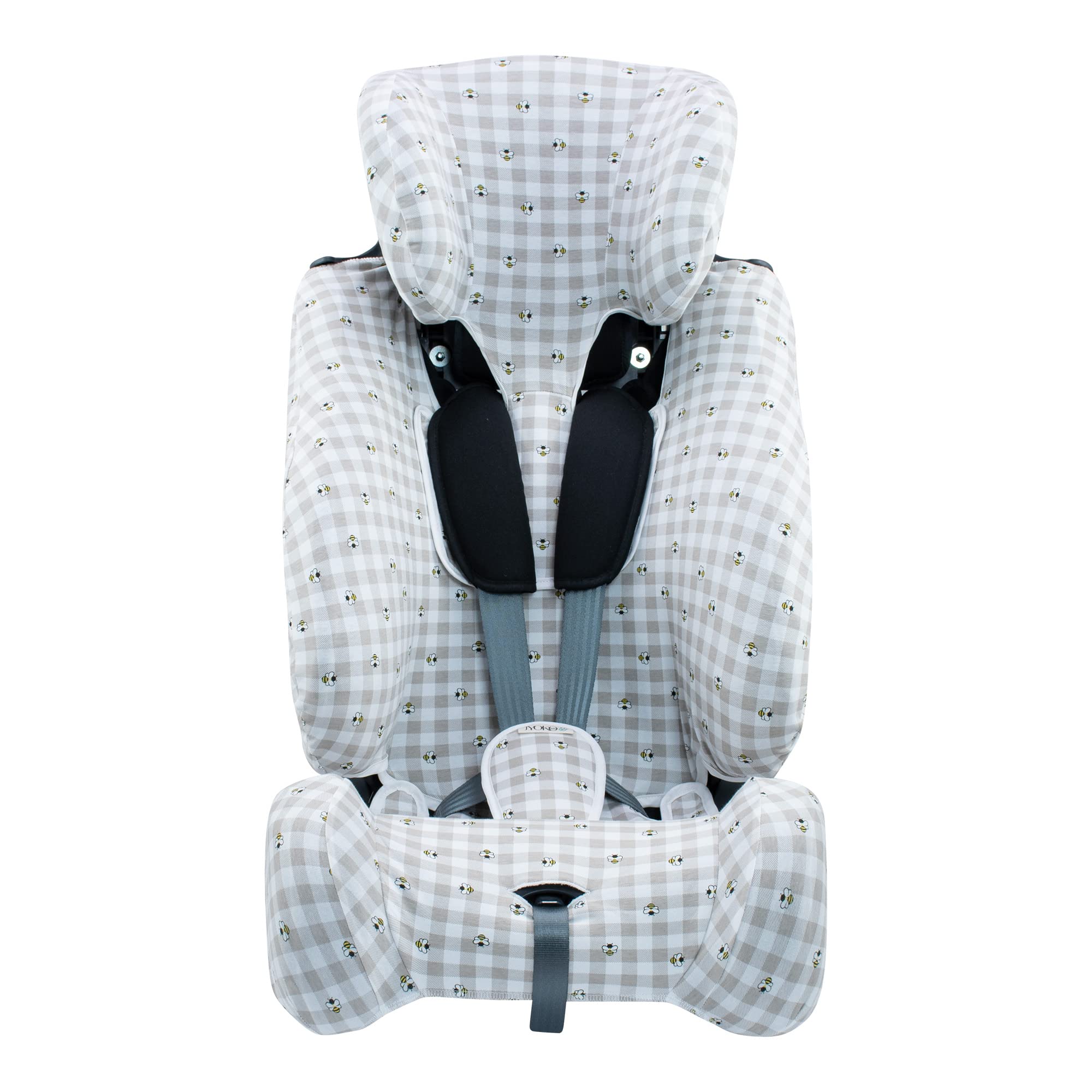 JYOKO Kids Autositzbezug aus Baumwolle kompatibel mit Klippan Century und Opti 129, Kindersitzbezug für Baby Autositz, Picnic Vichy